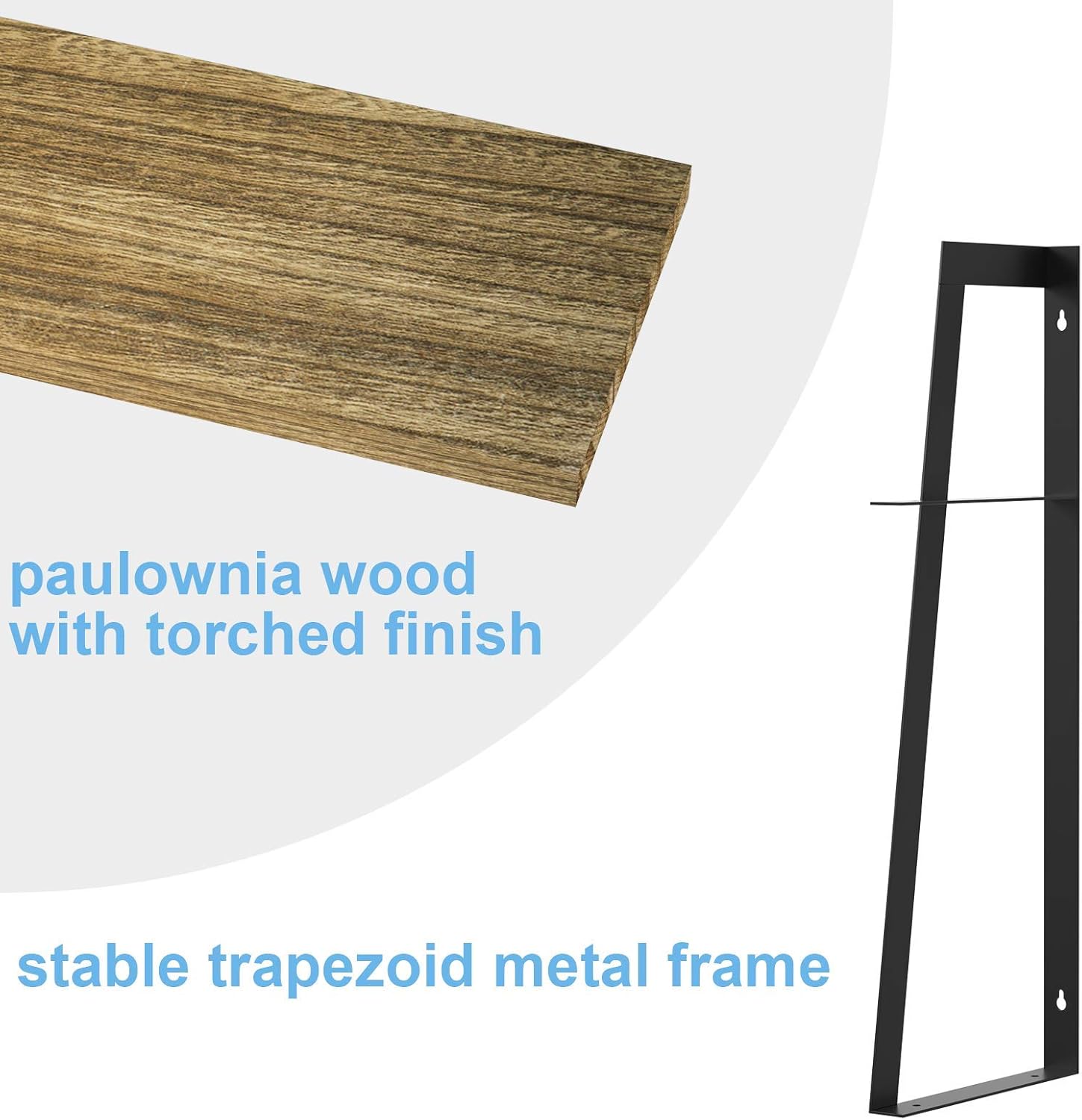 SRIWATANA 2-Tier Floating Wall Shelves Carbonized Black