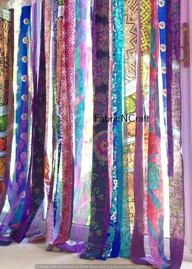 Rajbhoomi Handicrafts Multi Color Silk Sari Curtain
