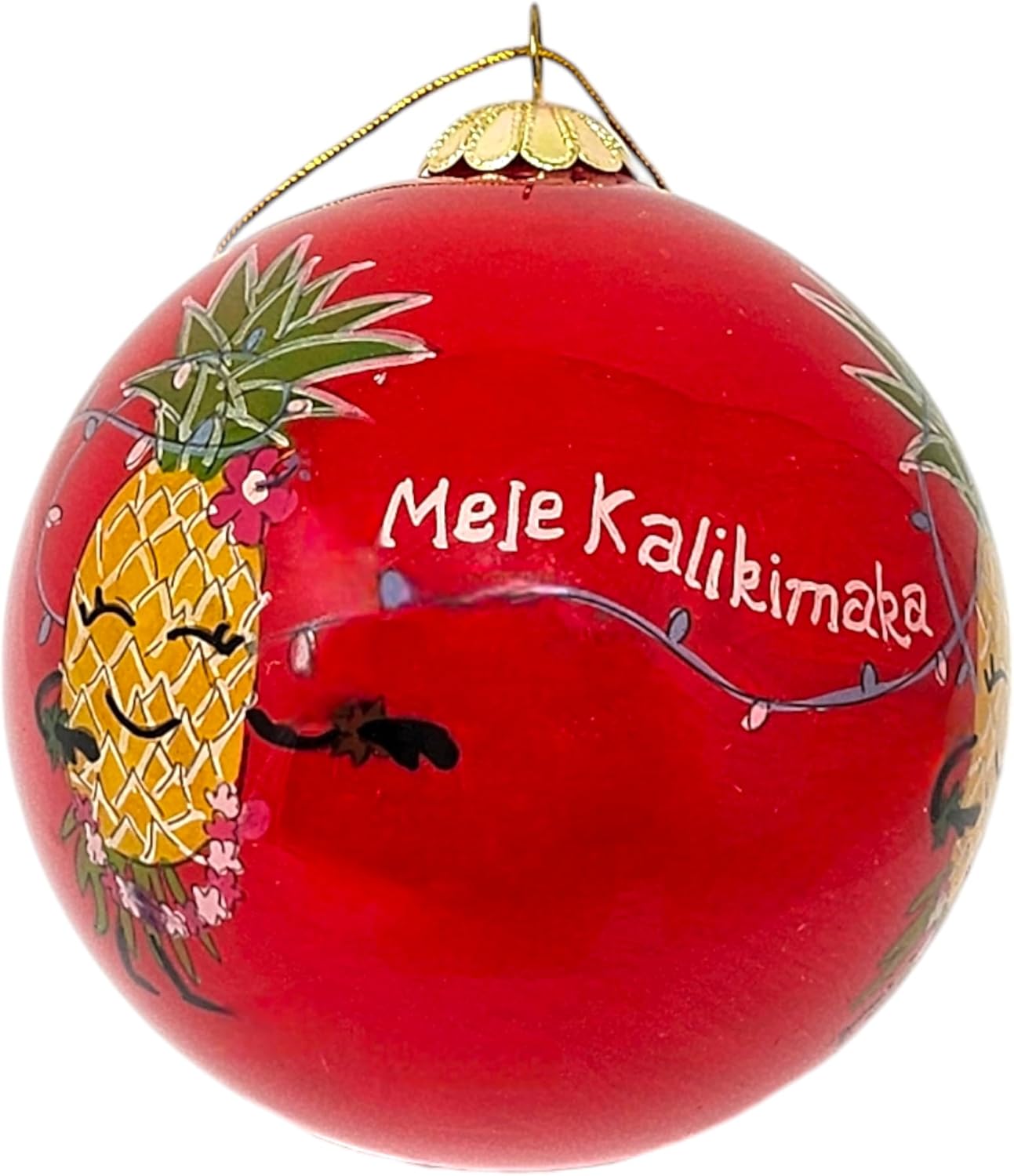 Happy Aloha Pineapple Hula Cheer Christmas Ornament 1