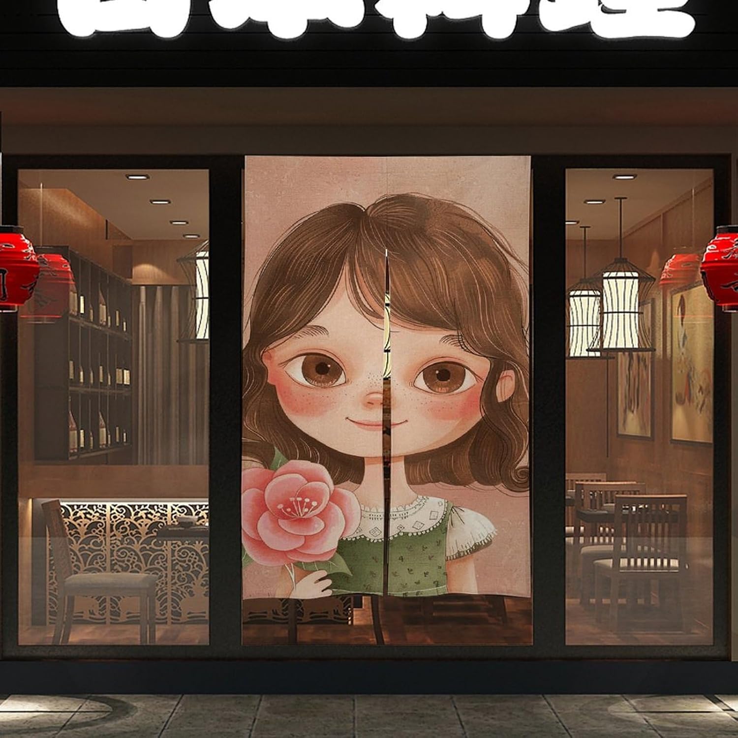 Big Eyes Girl Door Curtain Panel 17x57 Inch Blackout Privacy Divider