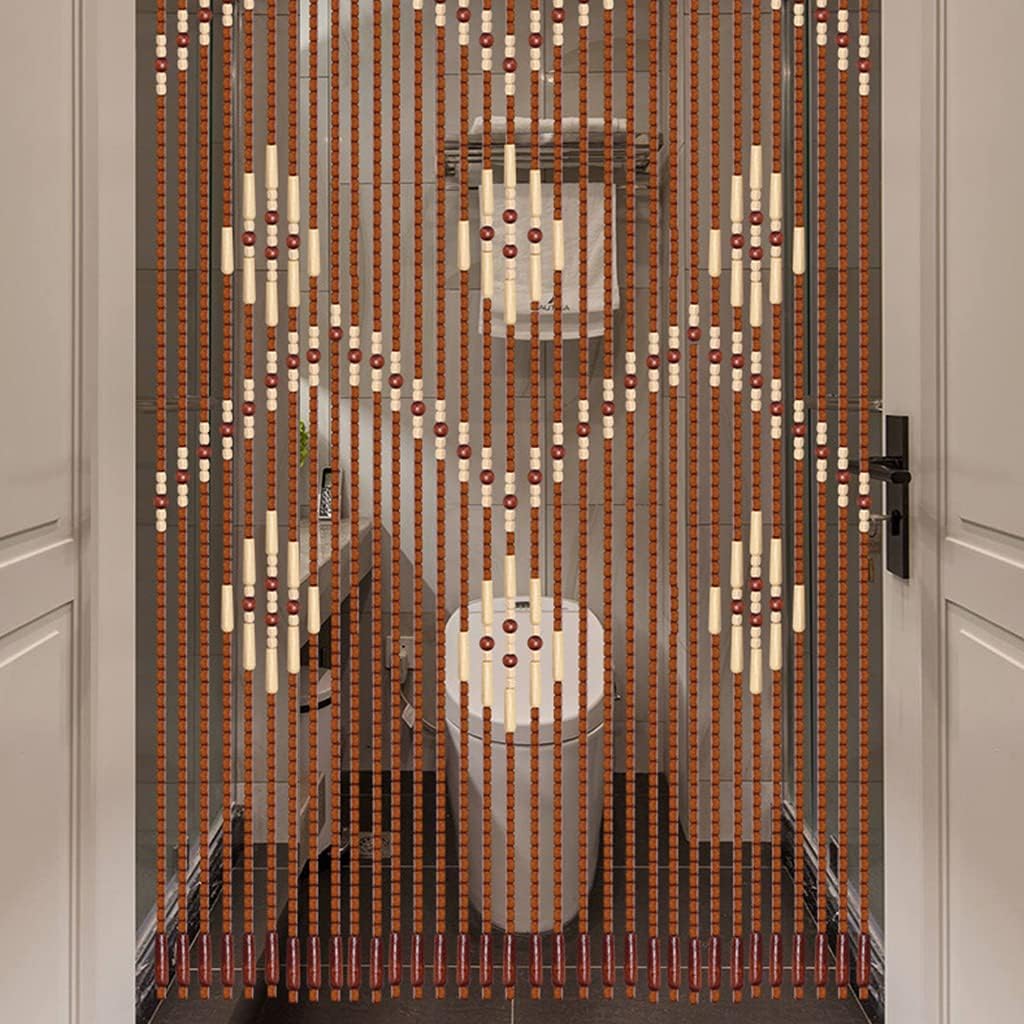 Natural Wood Beaded Curtains Doorway Divider