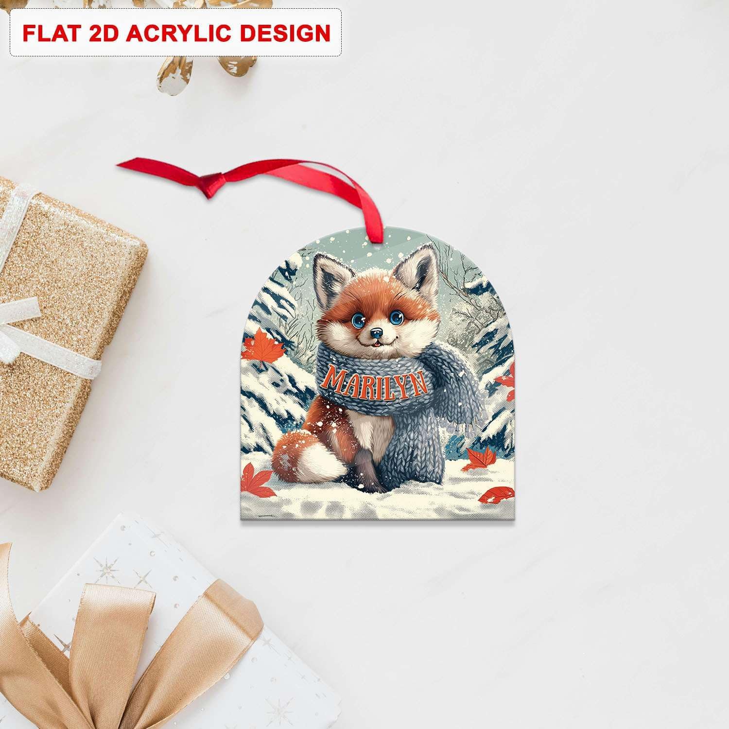 Personalized Name Animal Hanging Keepsake Custom Arch Acrylic Ornament for Christmas Tree