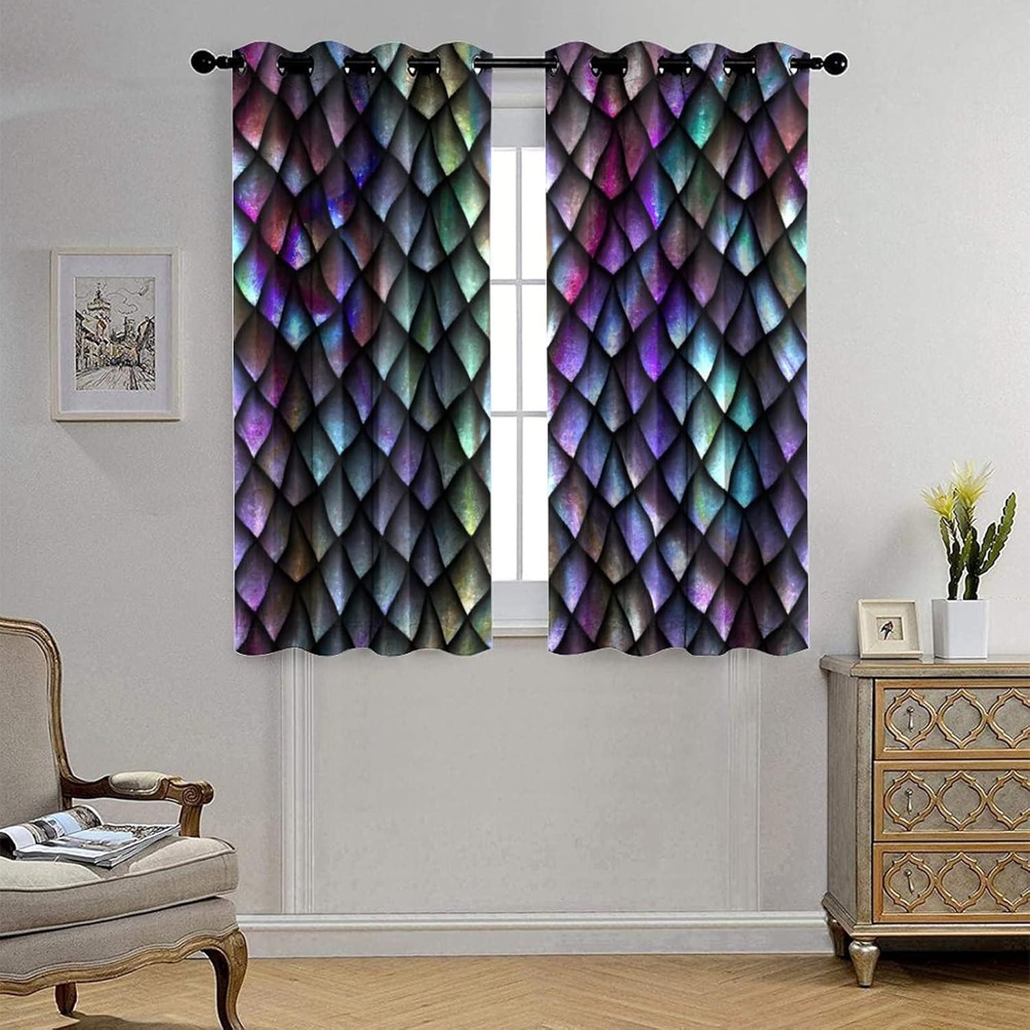 Fantasy Dragon Blackout Curtains for Living Room