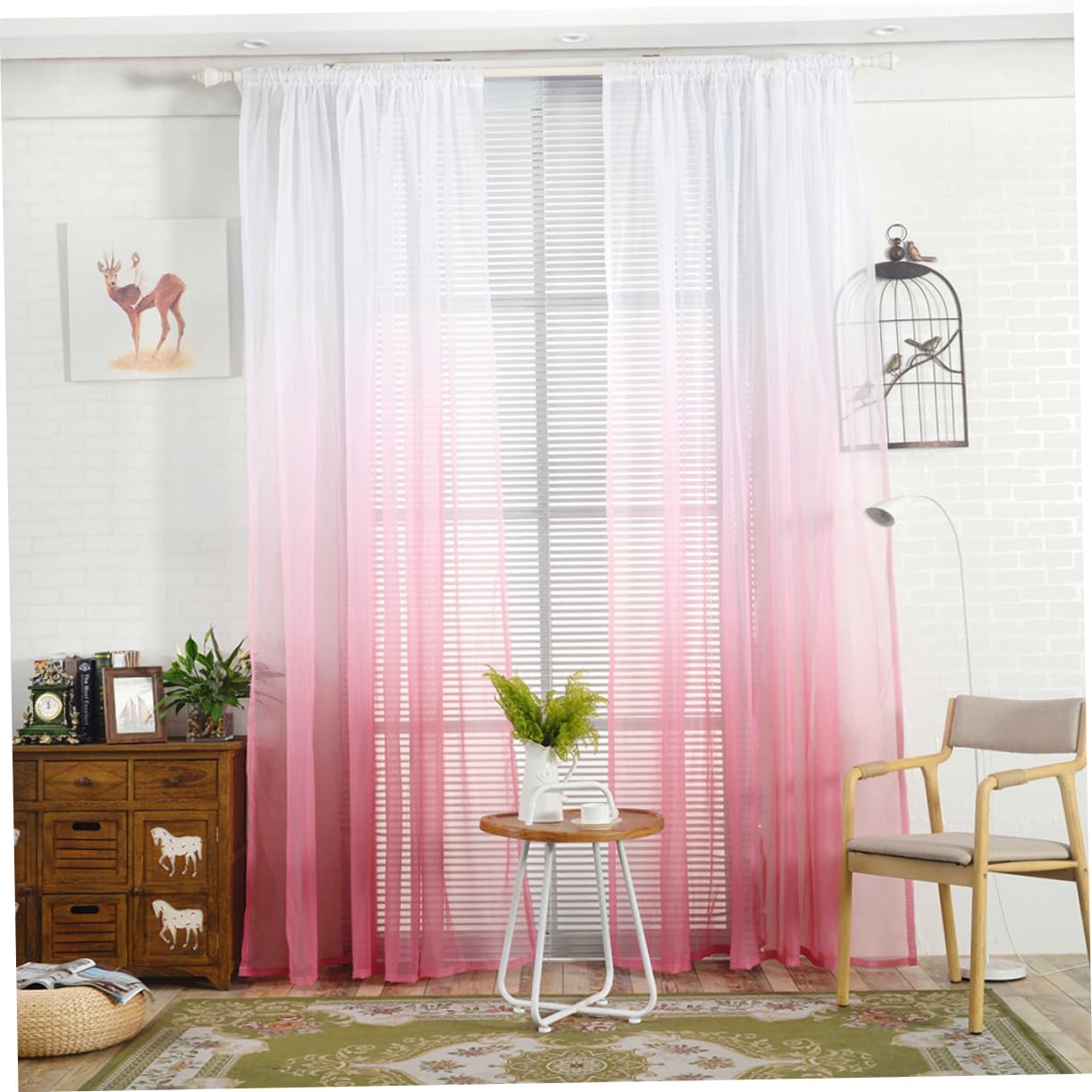 LIFKOME Gradient Sheer Curtains for Room Decor