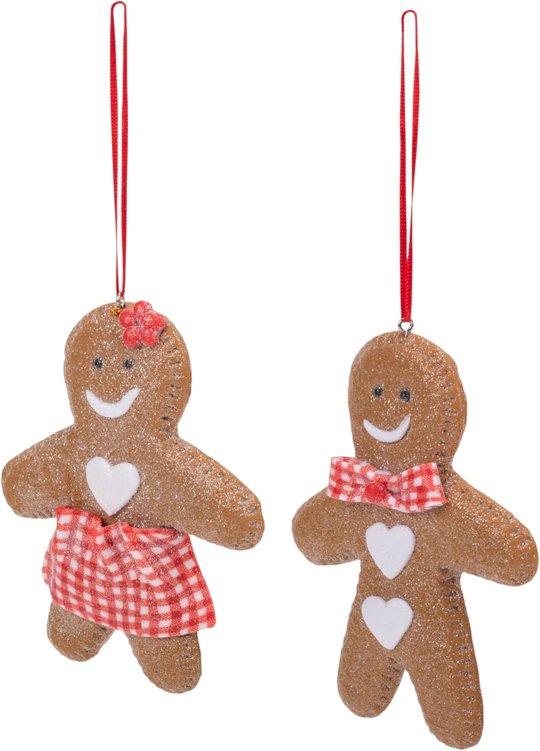 Gingerbread Man and Woman Ornaments Set of 2