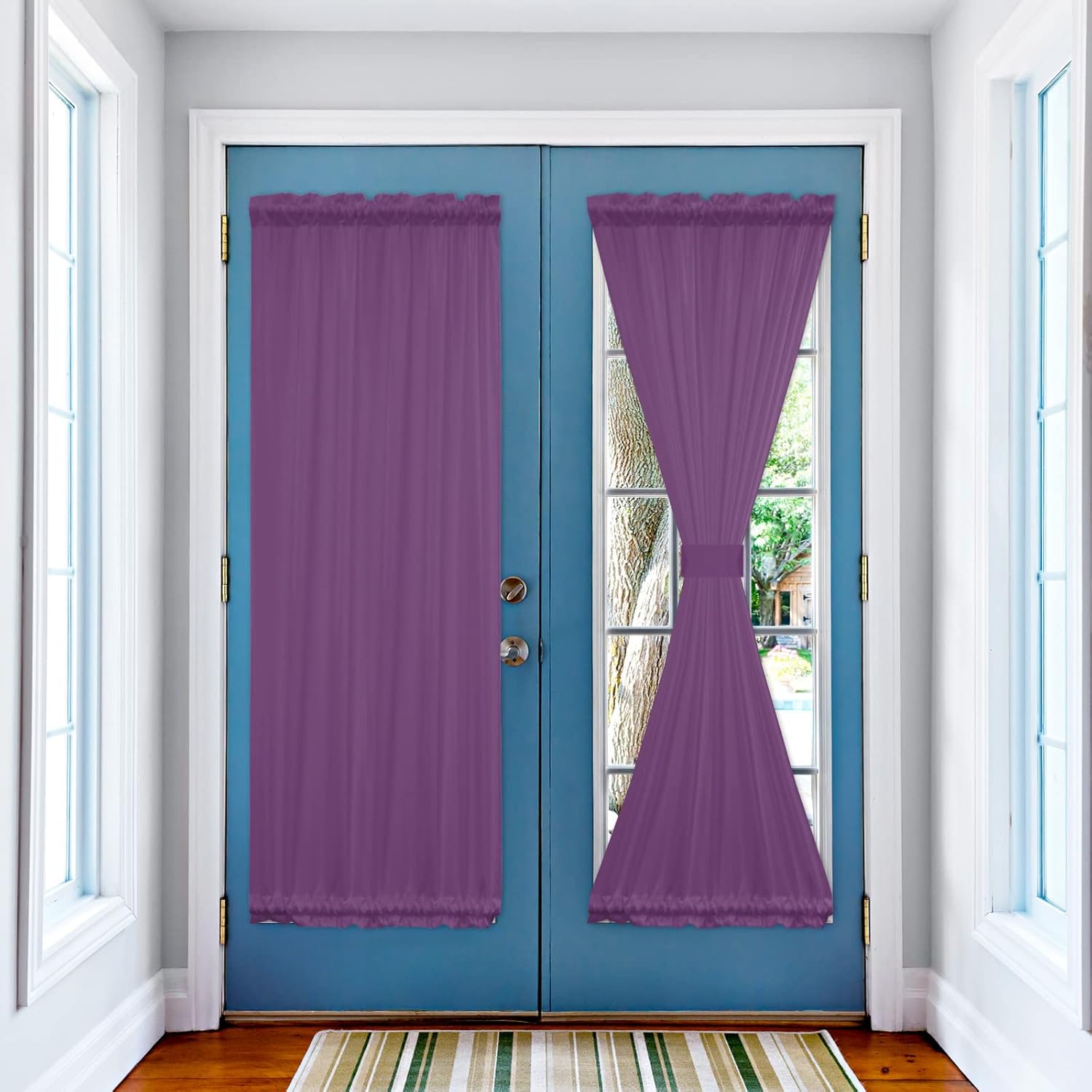 Chic D Door Curtains 25x72in Purple Lavender Blackout Panel Rod Pocket