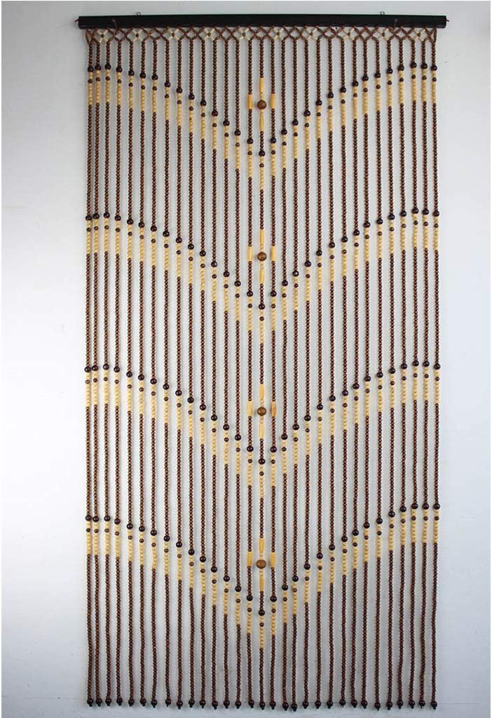 QPZK 31 Shares Wood Beaded Curtain 80x180cm Door Divider