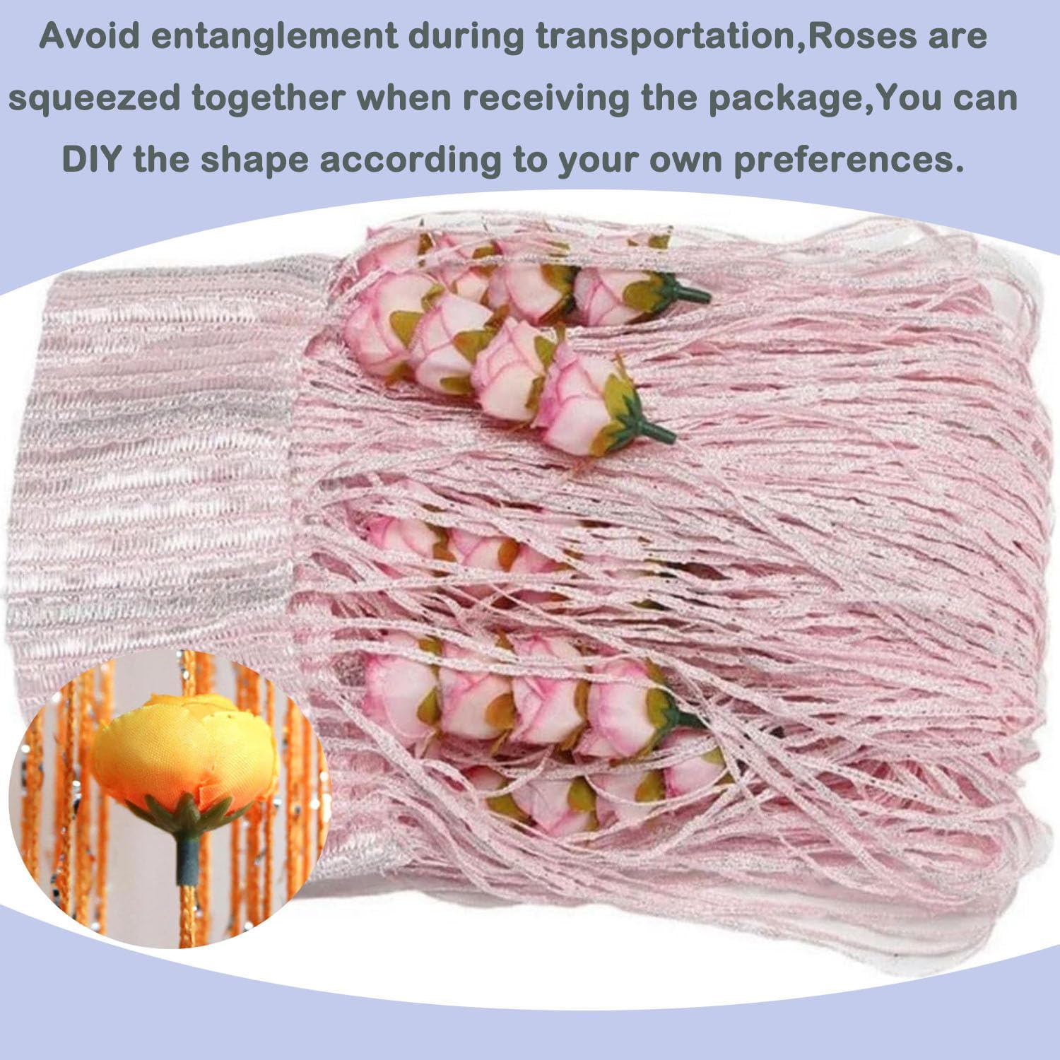 Elegant Rose String Door Curtain for Home Decor