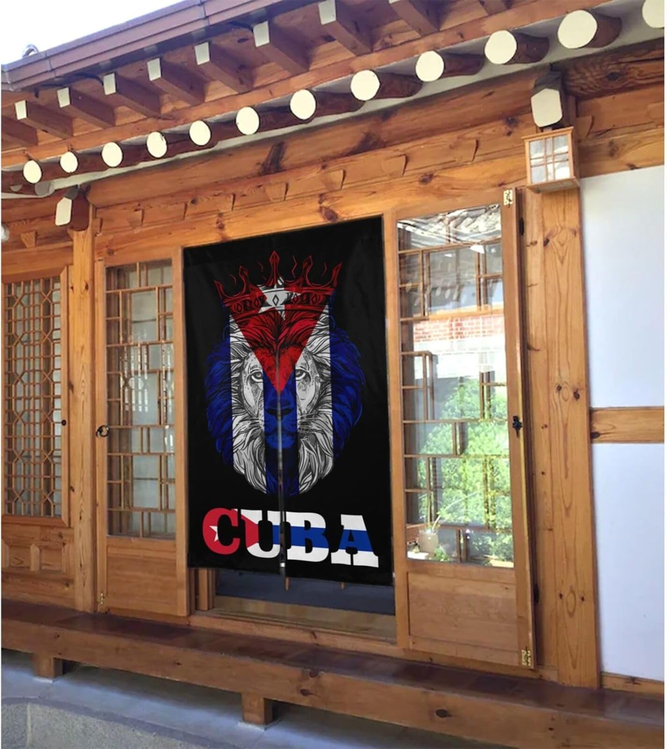 Cuban Flags Door Curtain 34x56 Inches Privacy Panel