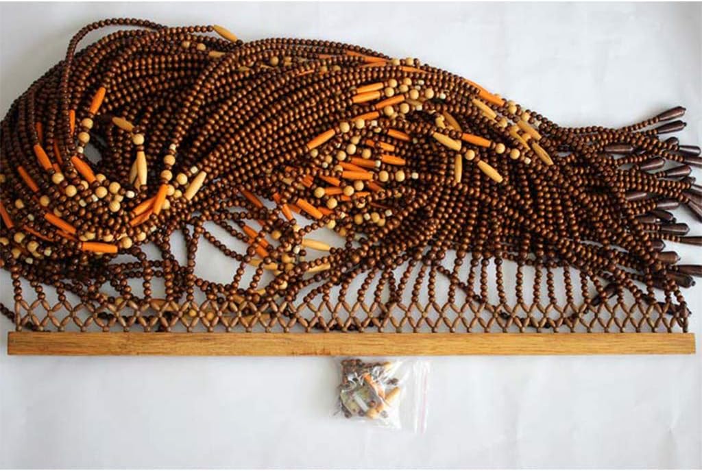 Wood Beaded Curtain for Doorways 80x190cm 31Strands
