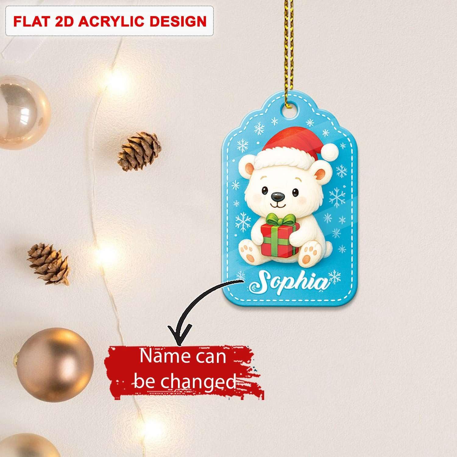 Personalized Acrylic Tree Ornament with Custom Name