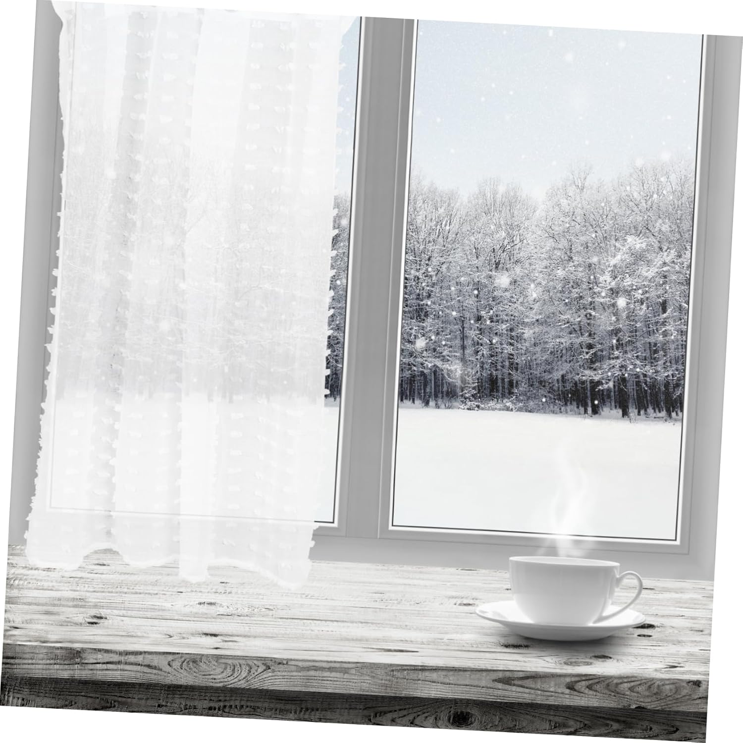 Zerodeko Farmhouse Bedroom Curtain Long Sheer Drapes