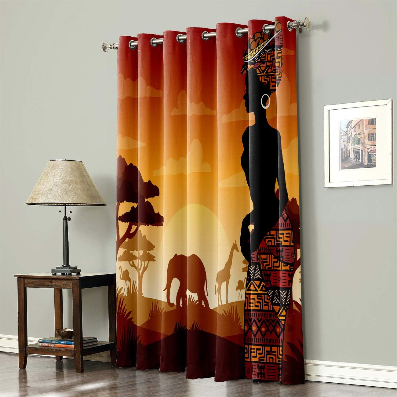 Thermal Insulated Grommet Curtains Sunset Calm Evening