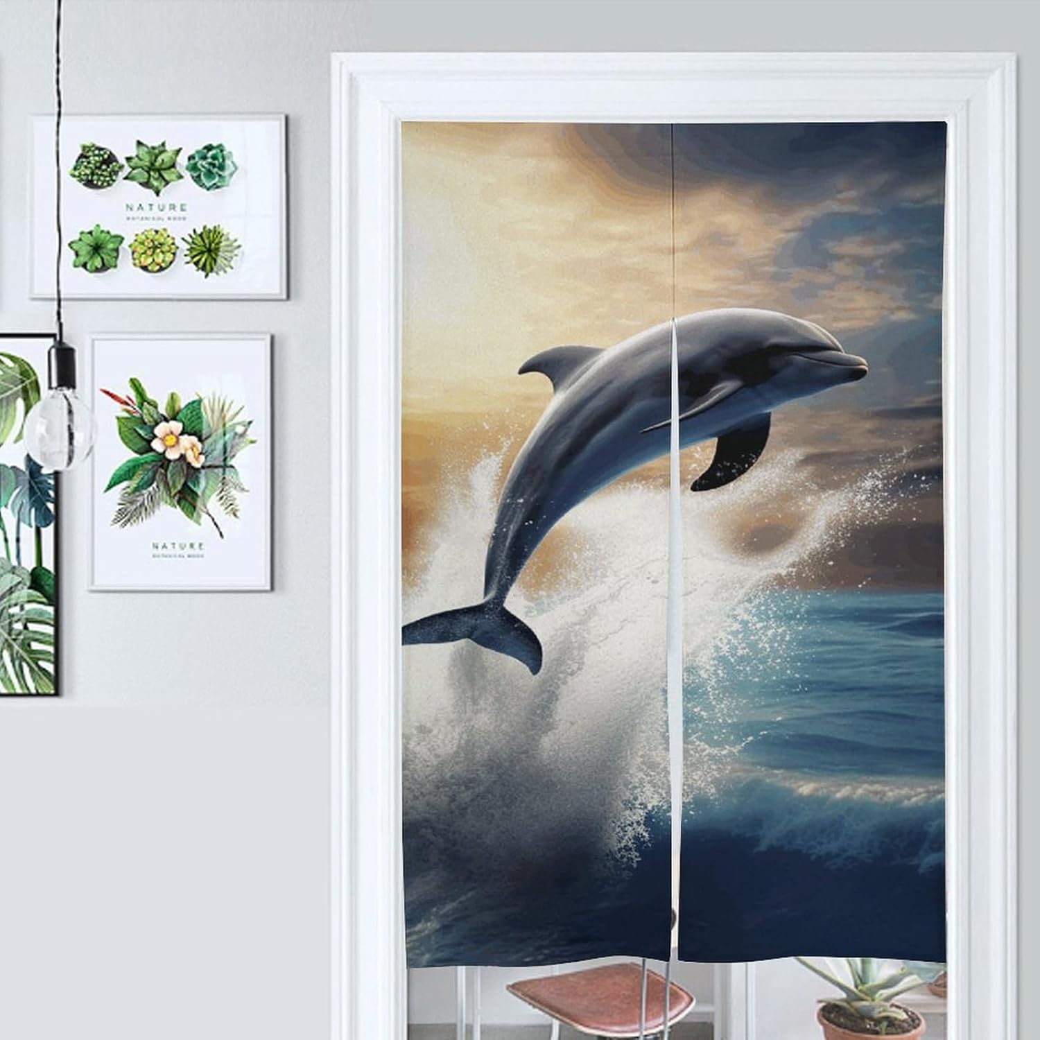 Beautiful Dolphin Door Curtain Panel 17x57 Inch