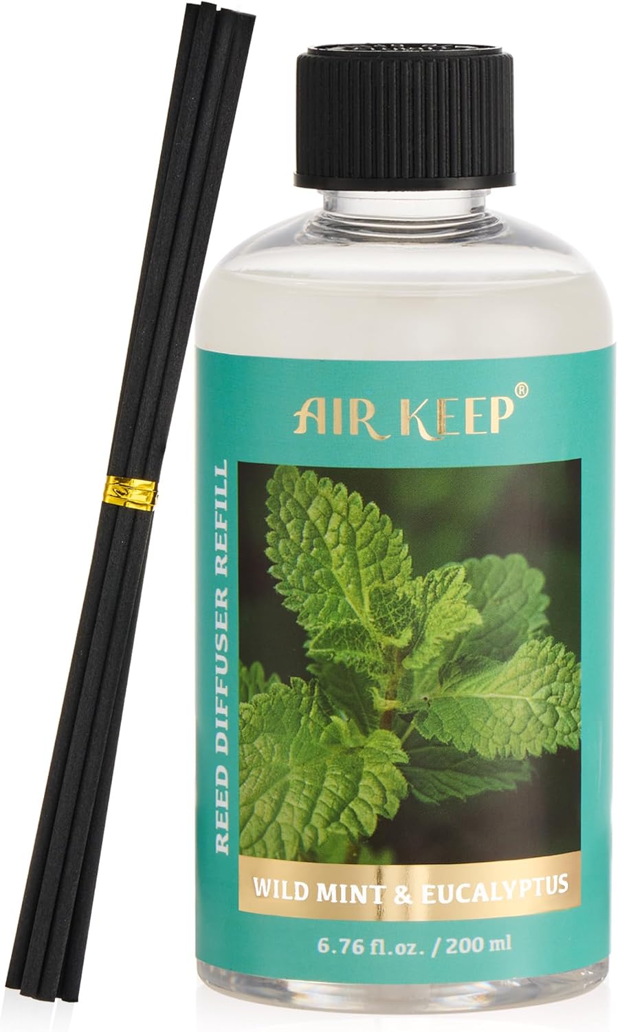 Airkeep Reed Diffuser Oil Refill with Sticks Wild Mint Eucalyptus