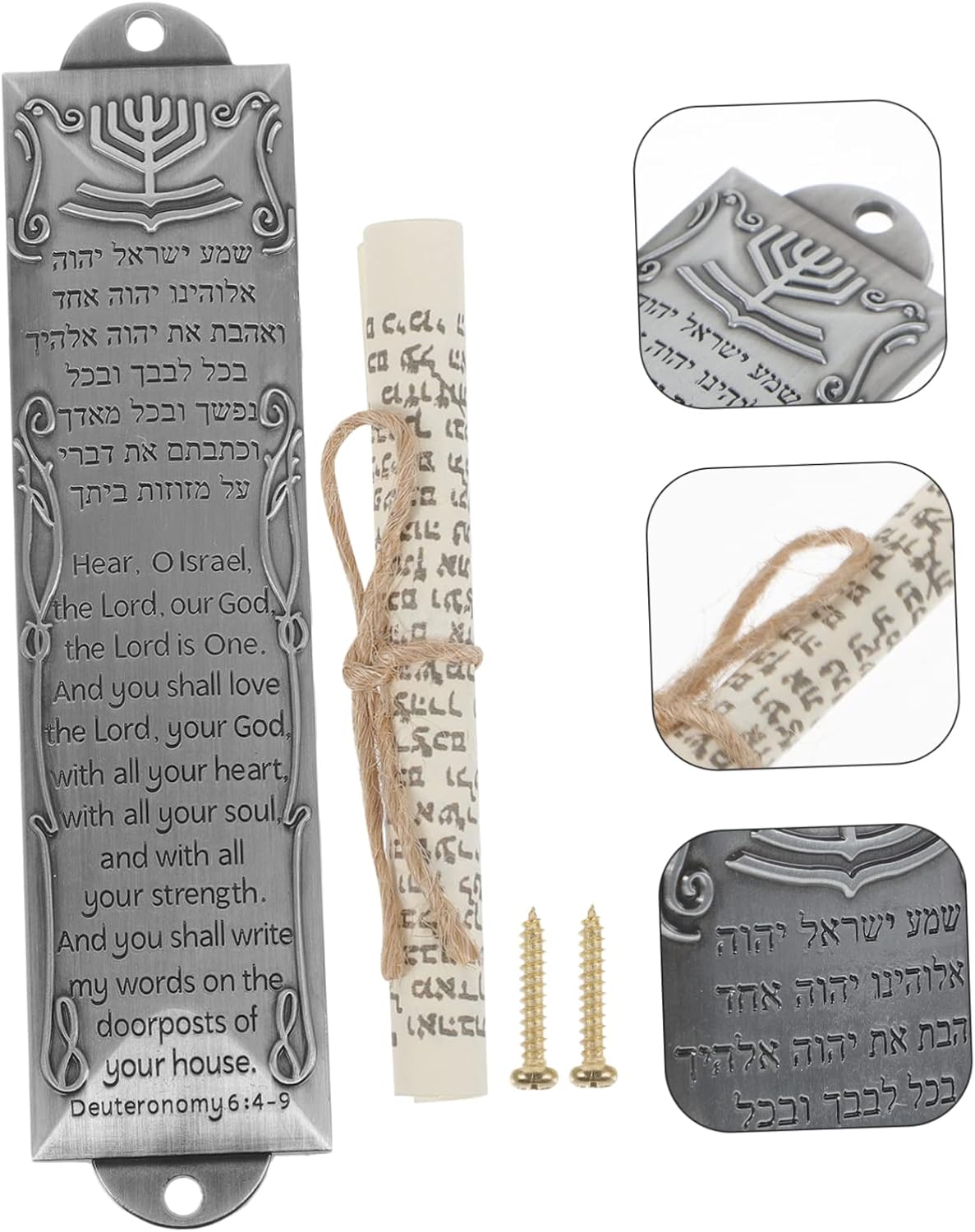 Retro Metal Mezuzah Plaque Door Decor