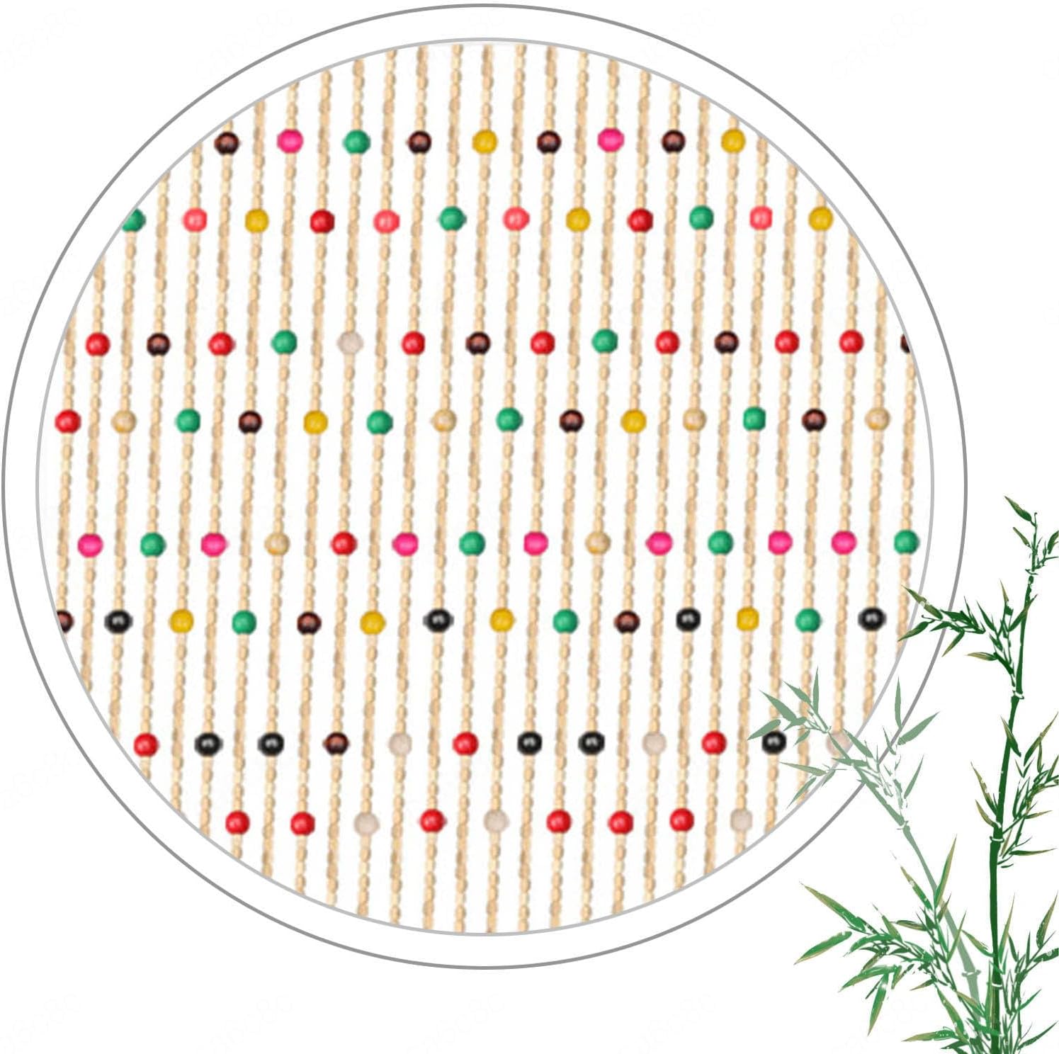 Natural Wood Bamboo Beaded Curtain for Doorway Entrance
