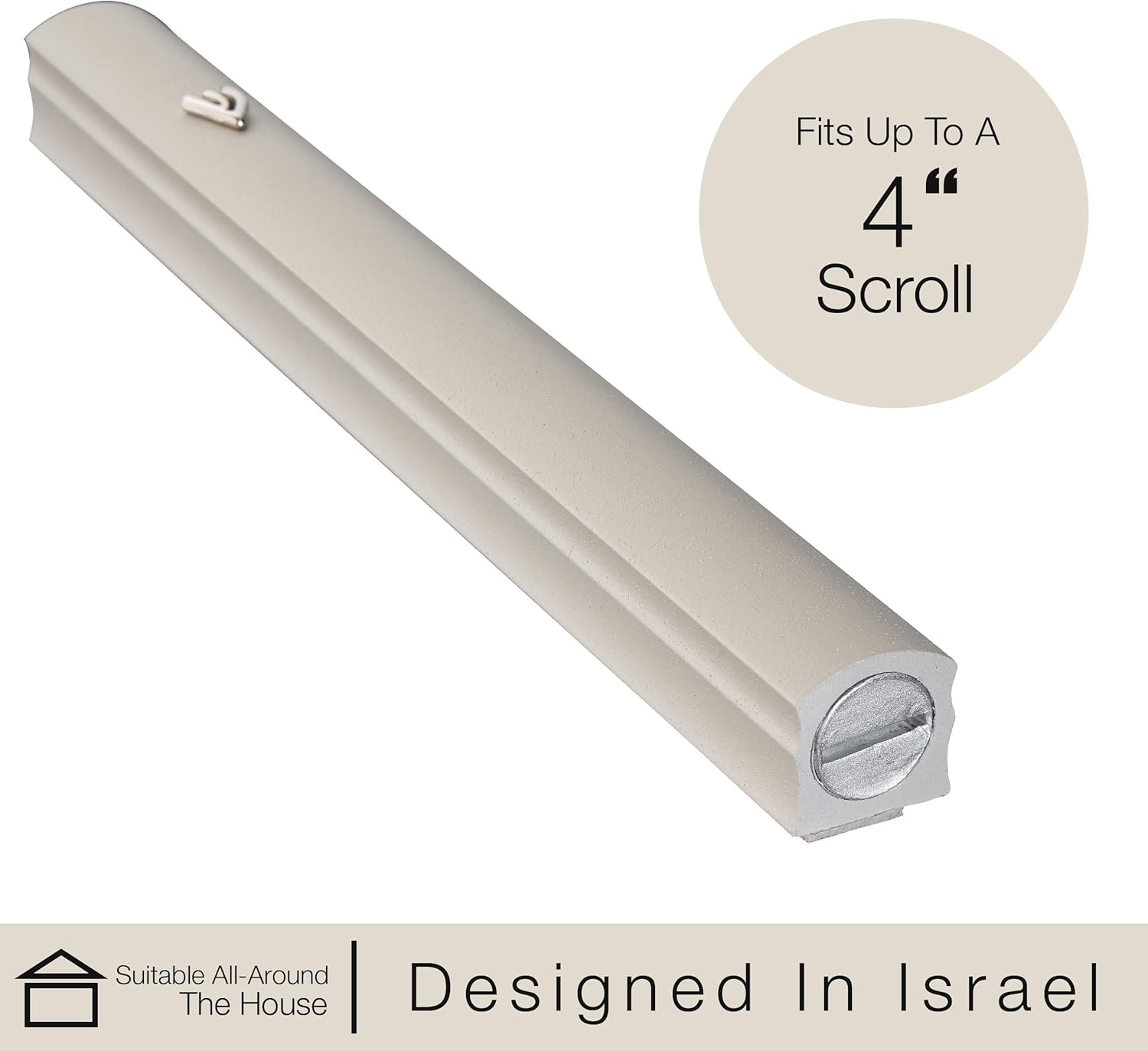 AS Mezuzot Silver Shin Design Mezuzah Case