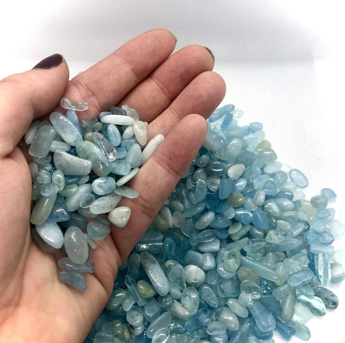 IMALY Aquamarine Tumbled Chips Healing Stones 05lb