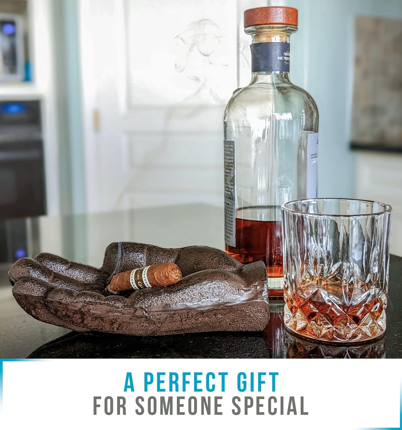 Cast Iron Cigar Ashtray Hand-Shaped - Rustic Decor