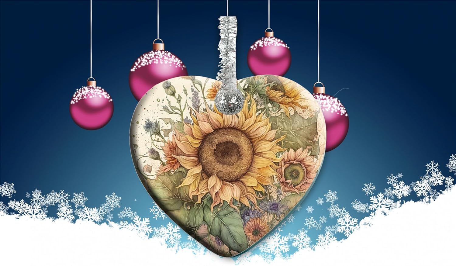 XUTAI Heart Shape Ceramic Christmas Tree Ornament