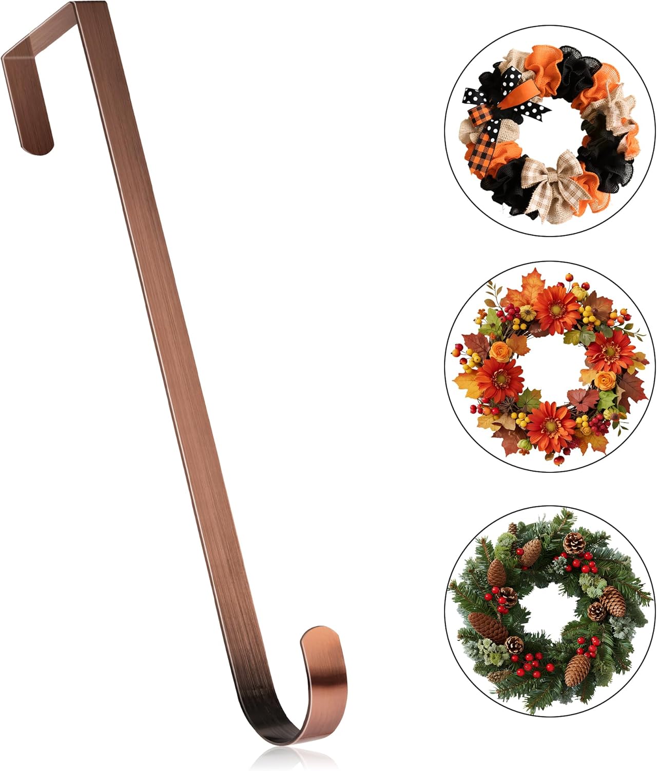 MCFULL 14 Inch Bronze Wreath Hangers for Front Door