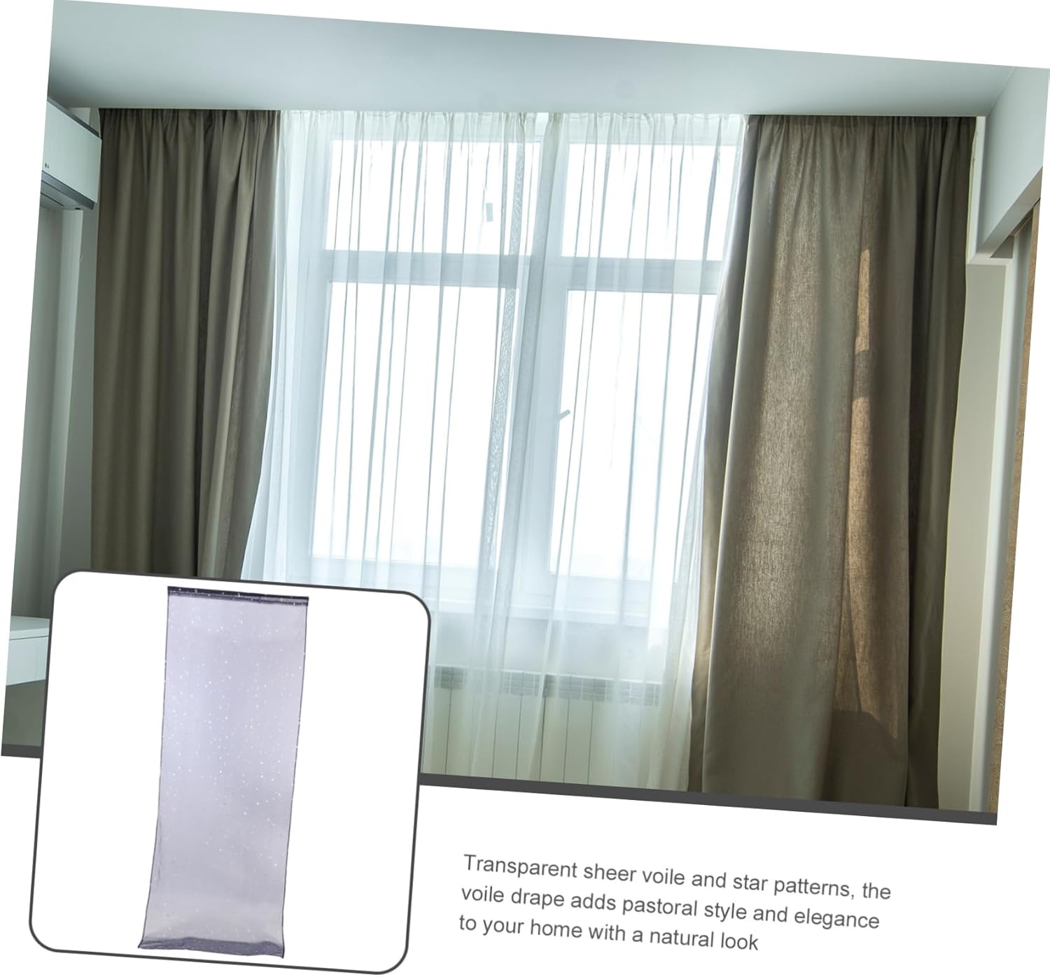 Sheer Star Foil Curtains with Grommets for Bedroom and Living Room