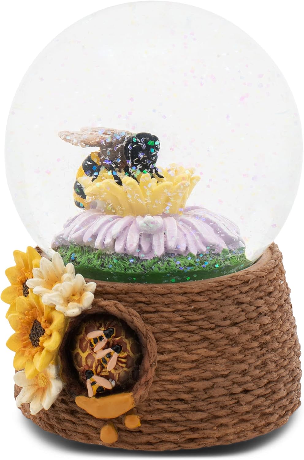 Elanze Designs Musical Snow Globe with Honey Bee Hive