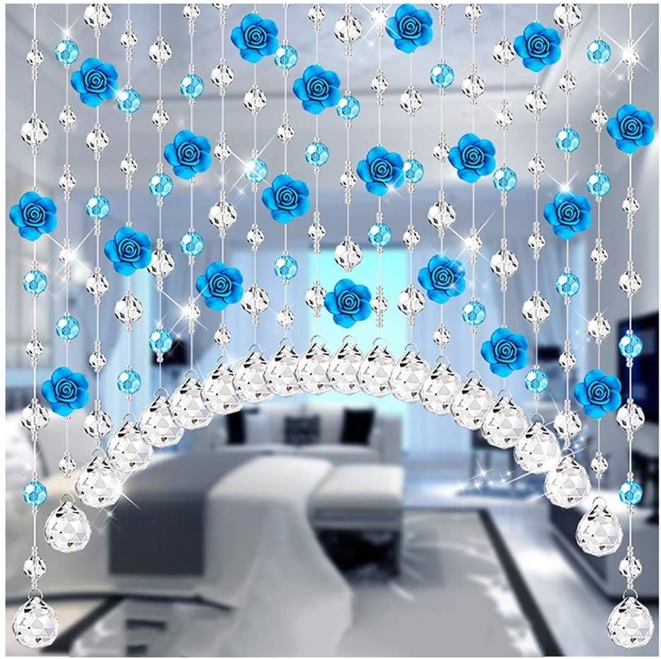 OKUOKA Beaded Door Curtain with Crystal Beads