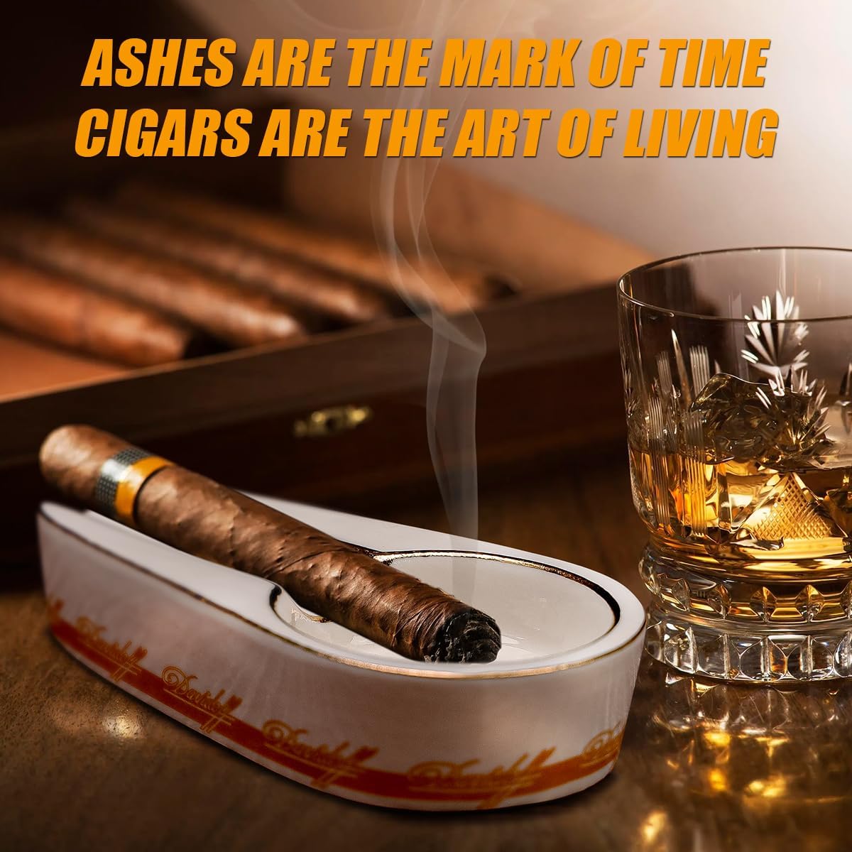 Kepfire Cigar Ashtray Portable Luxury White Ceramic