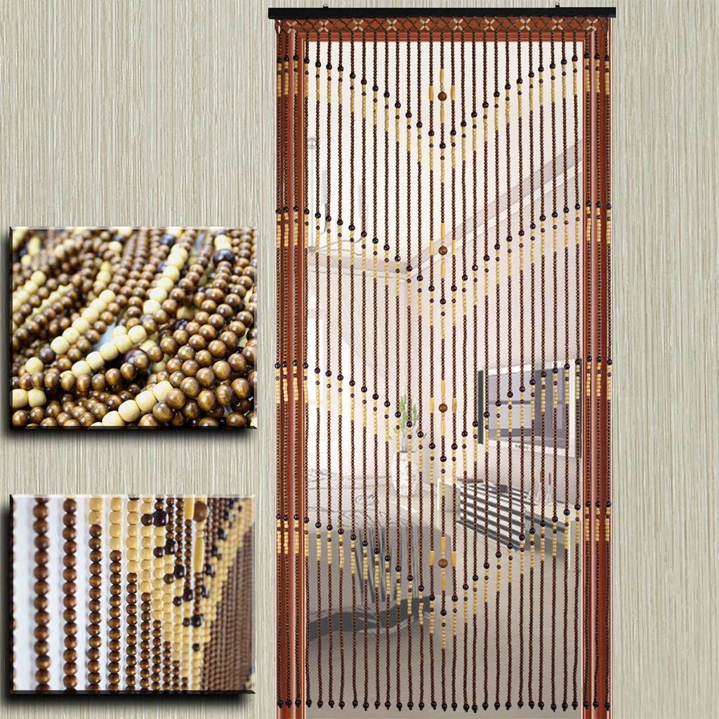 QPZK 31 Shares Wood Beaded Curtain 80x180cm Door Divider