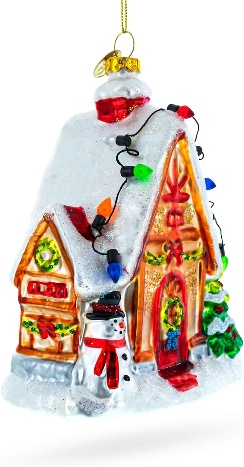 Gingerbread Delight Blown Glass Christmas Ornament 1