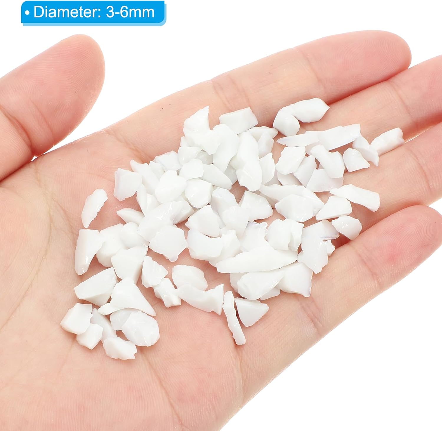White Decorative Glass Gravel 450g for Vase and Aquarium
