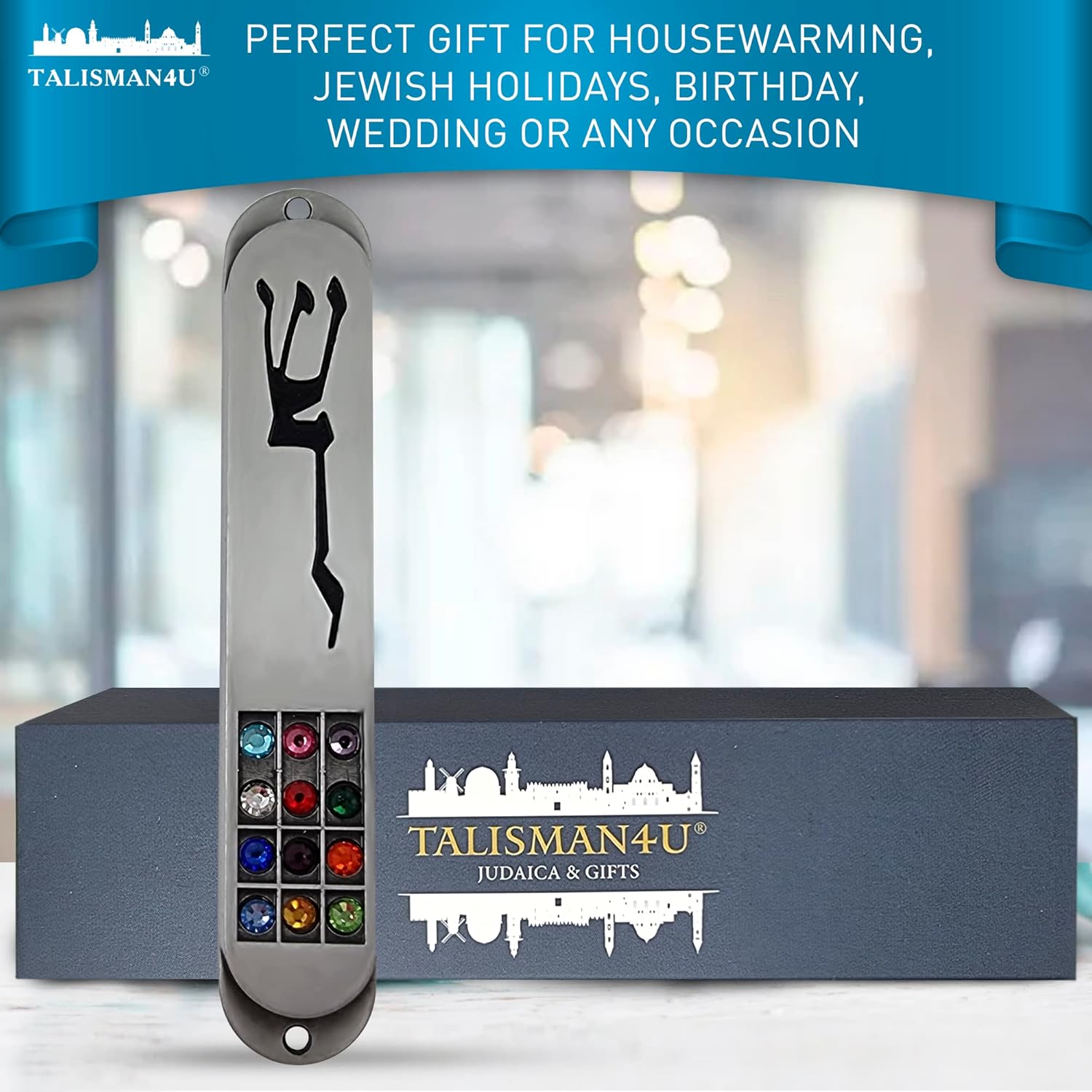 TALISMAN4U Pewter Mezuzah Case with Scroll 35 Inch