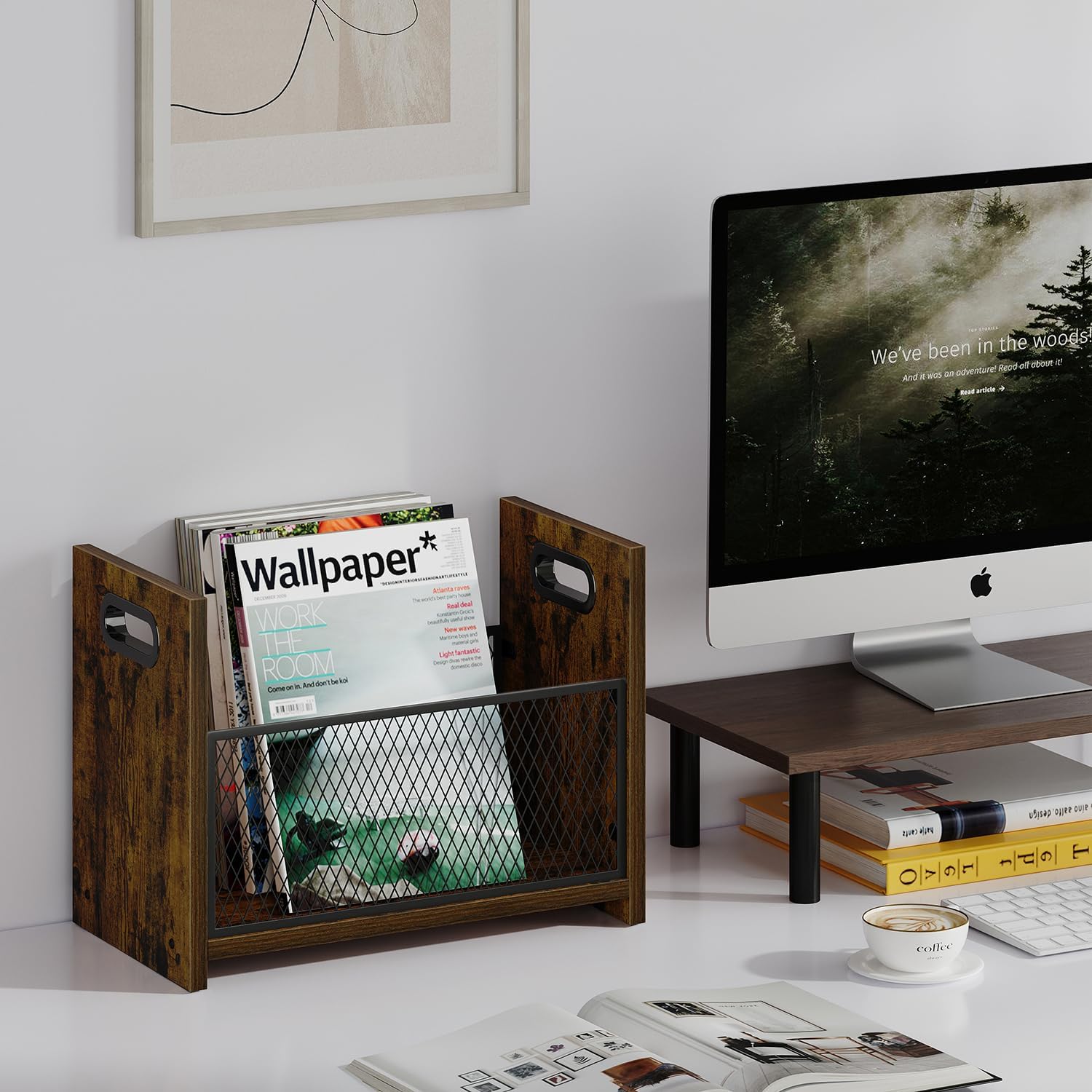 GTCJION Magazine Rack Floor for Books and Newspapers
