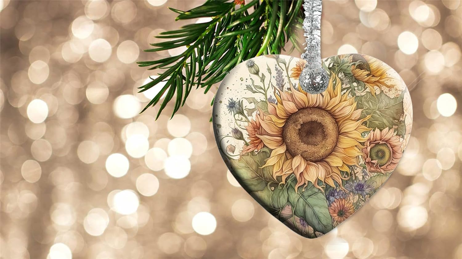 XUTAI Heart Shape Ceramic Christmas Tree Ornament