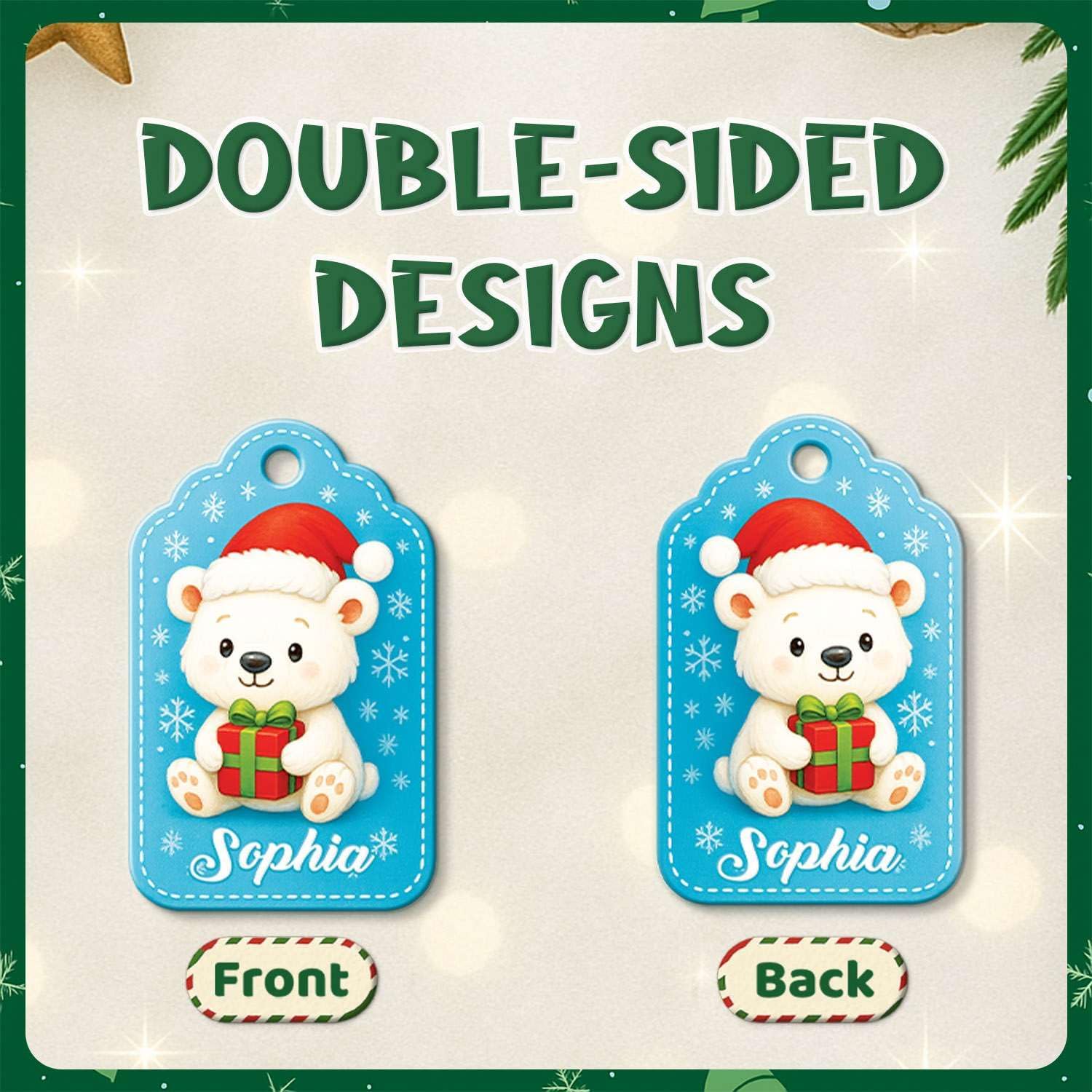 Personalized Acrylic Tree Ornament with Custom Name