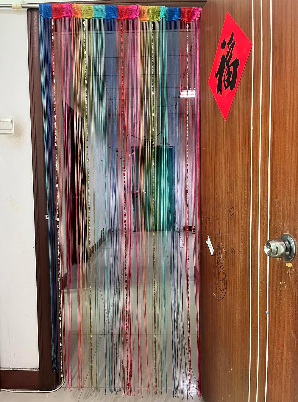 ZideTang Button Beaded Door Curtain with Fringe