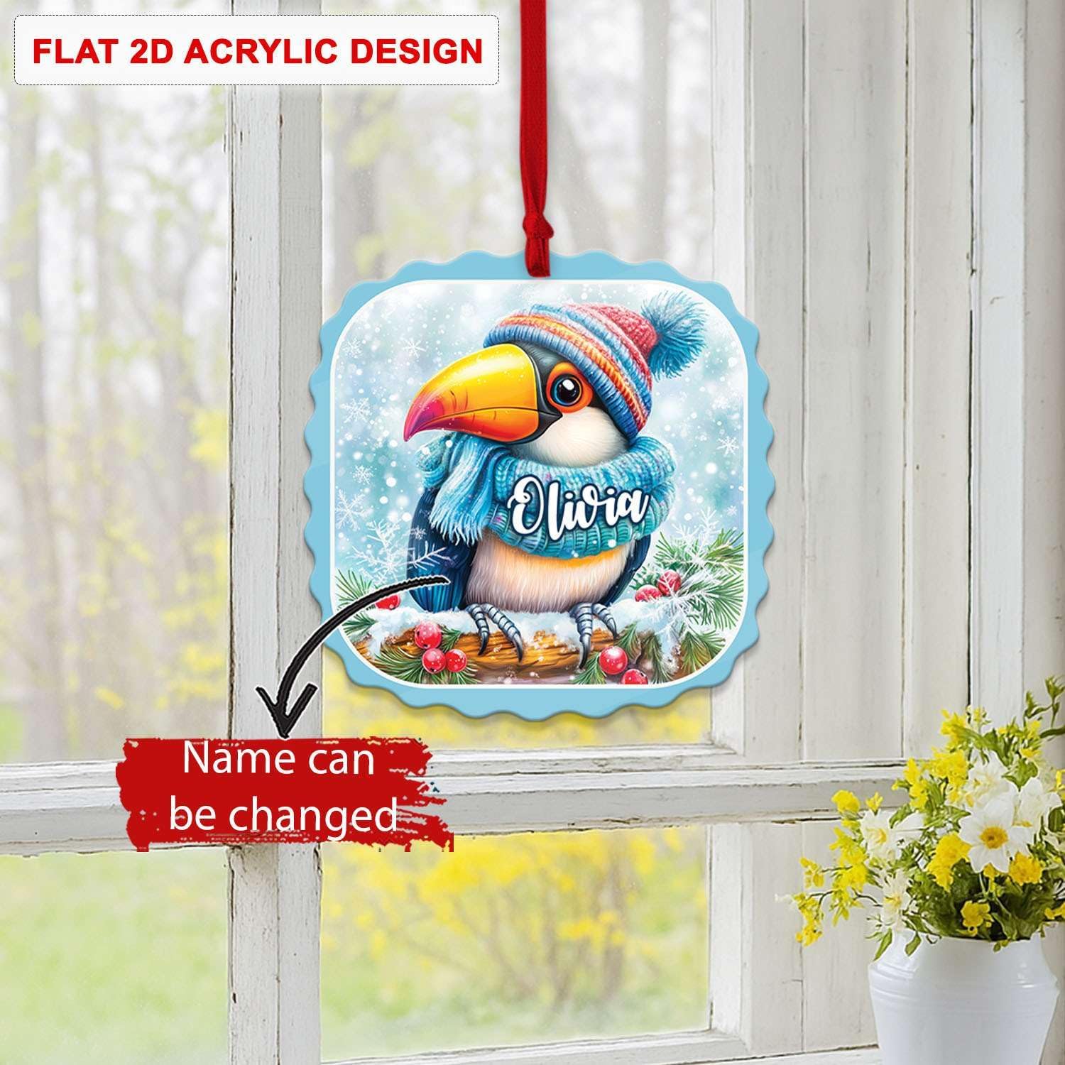 Personalized Acrylic Tree Ornament with Custom Name 1