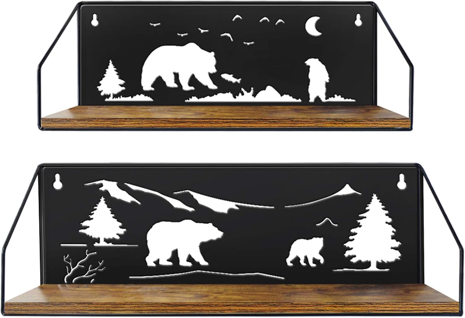 Giftgarden Floating Shelves with Bear Cutouts Set of 2