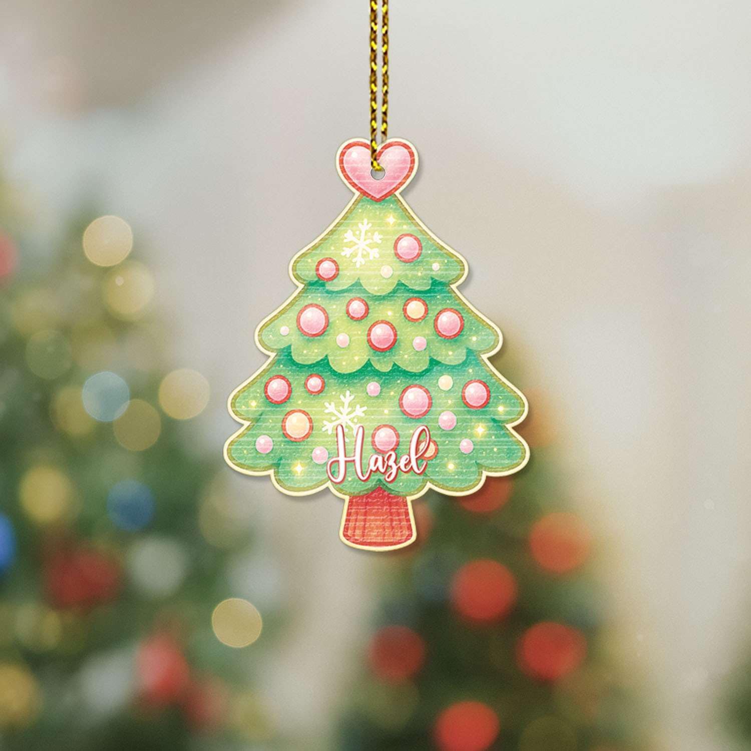 Personalized Name Christmas Tree Hanging Keepsake for Sister and Brother