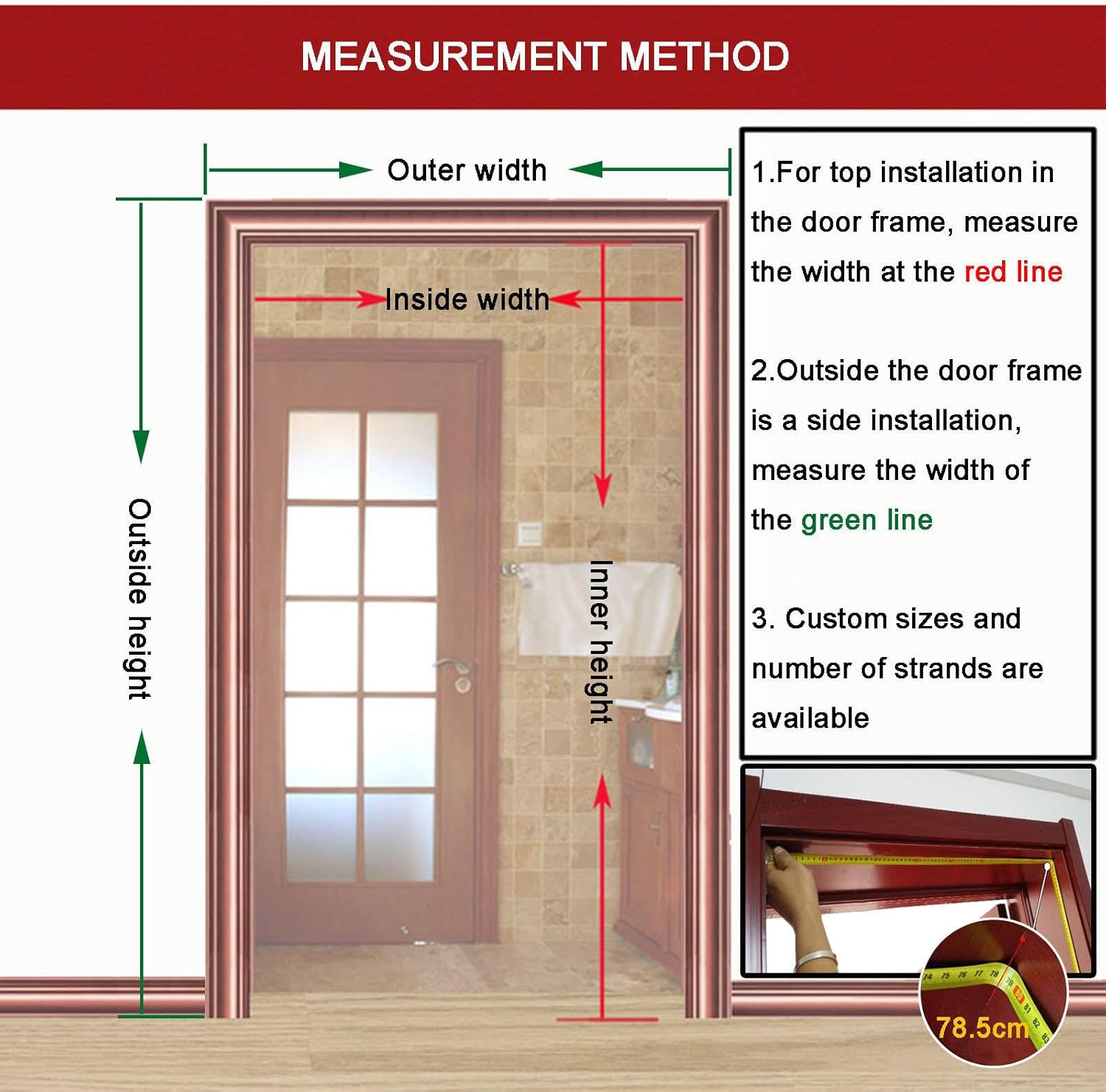 Natural Wood Bamboo Beaded Curtain for Doorway Entrance