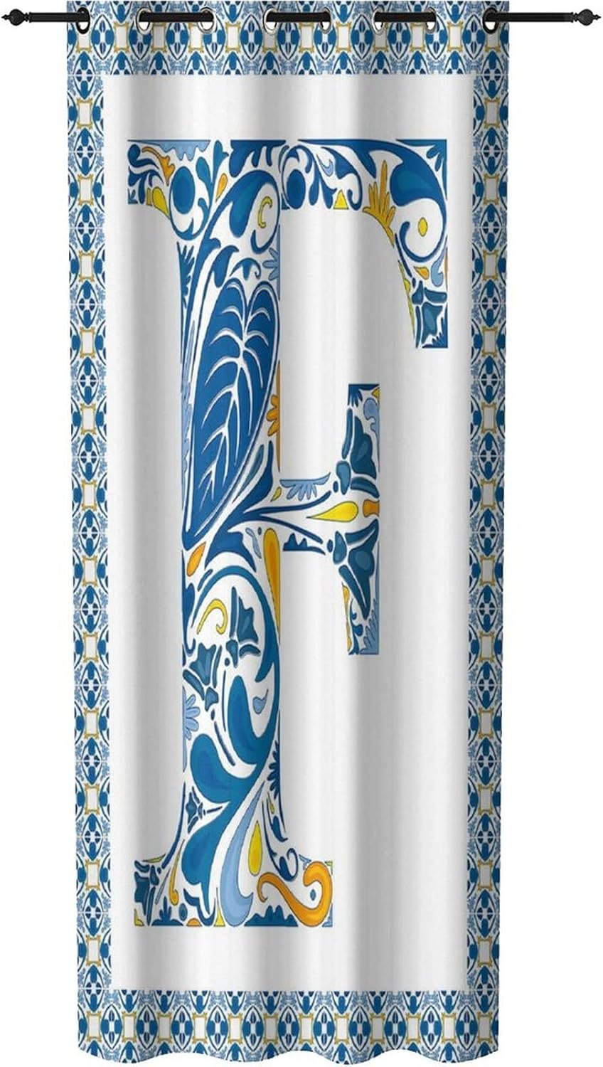 XISUNYA Privacy Door Curtain with Abstract Portuguese Print