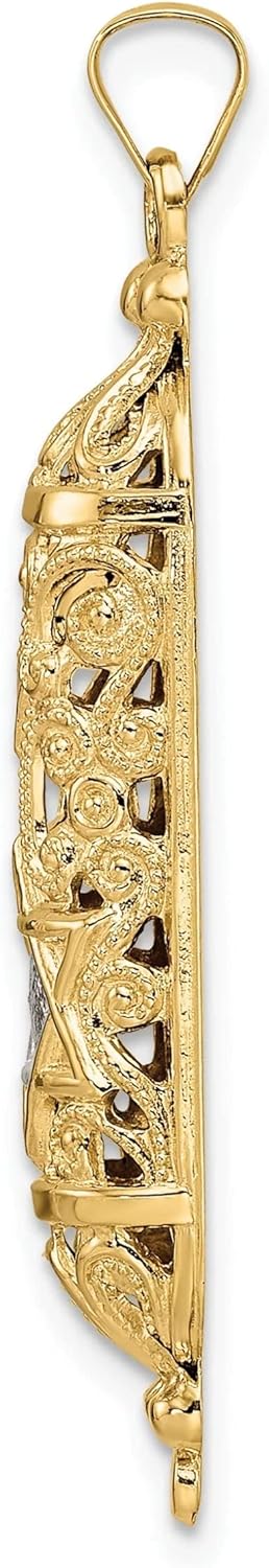Bijou 14k Yellow Gold Mezuzah Star Pendant