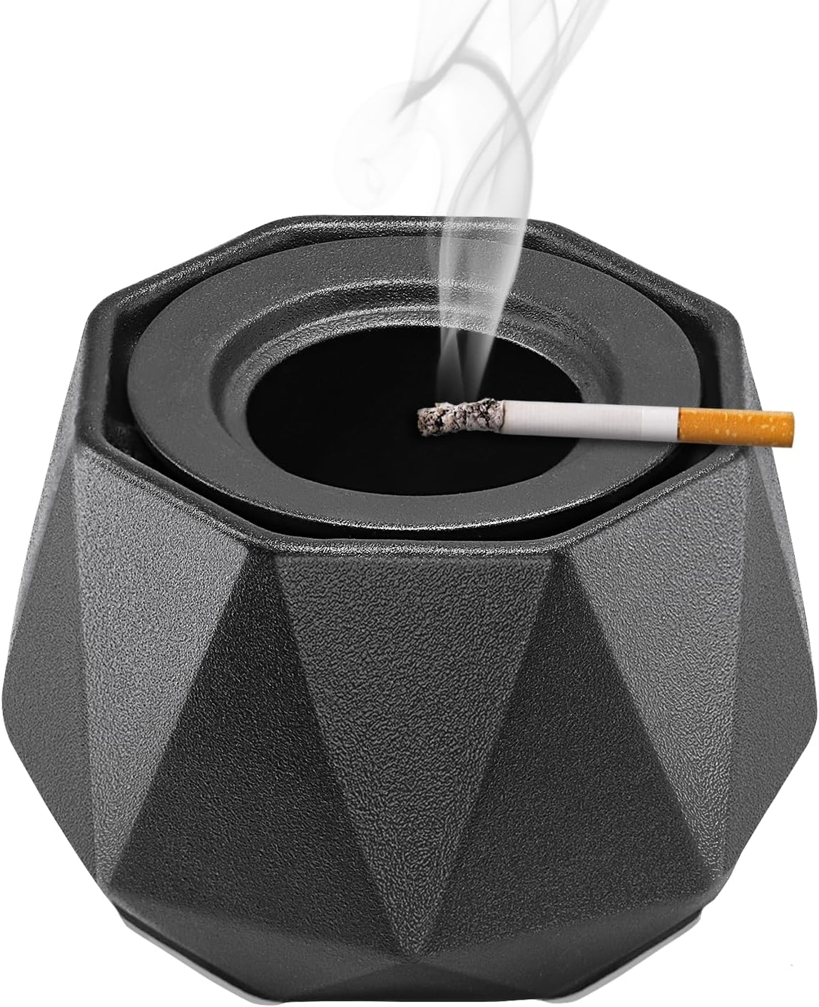 Elegant Ceramic Ashtray with Lid Smokeless and Waterproof
