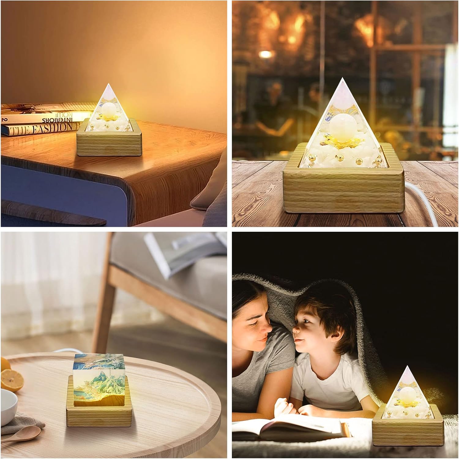 CDIYTOOL LED Solid Wood Pedestal Stand 4Pcs