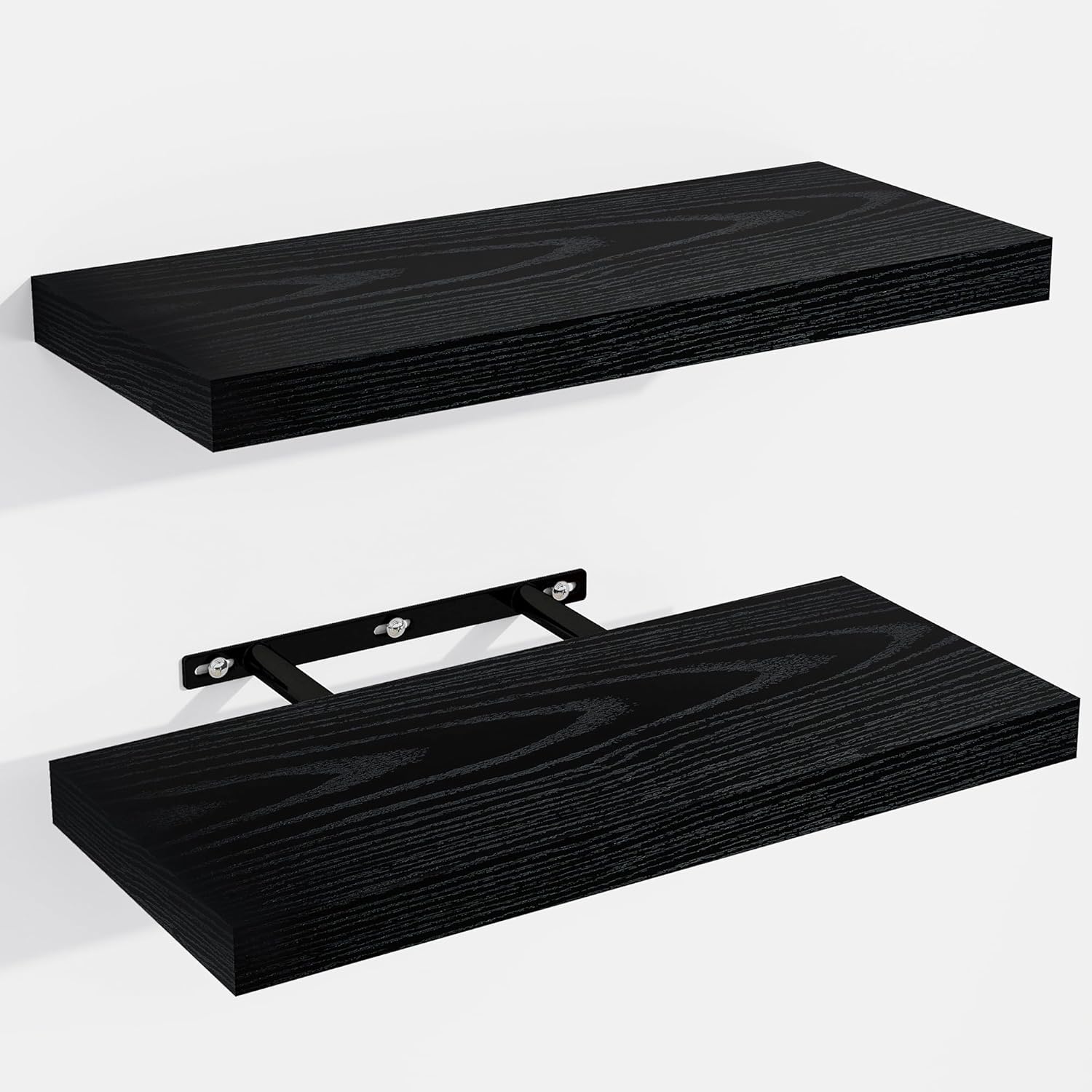 Venusmiles Floating Wall Shelves Black 15x6x1