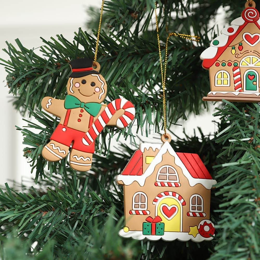12pcs Gingerbread Man Christmas Ornaments