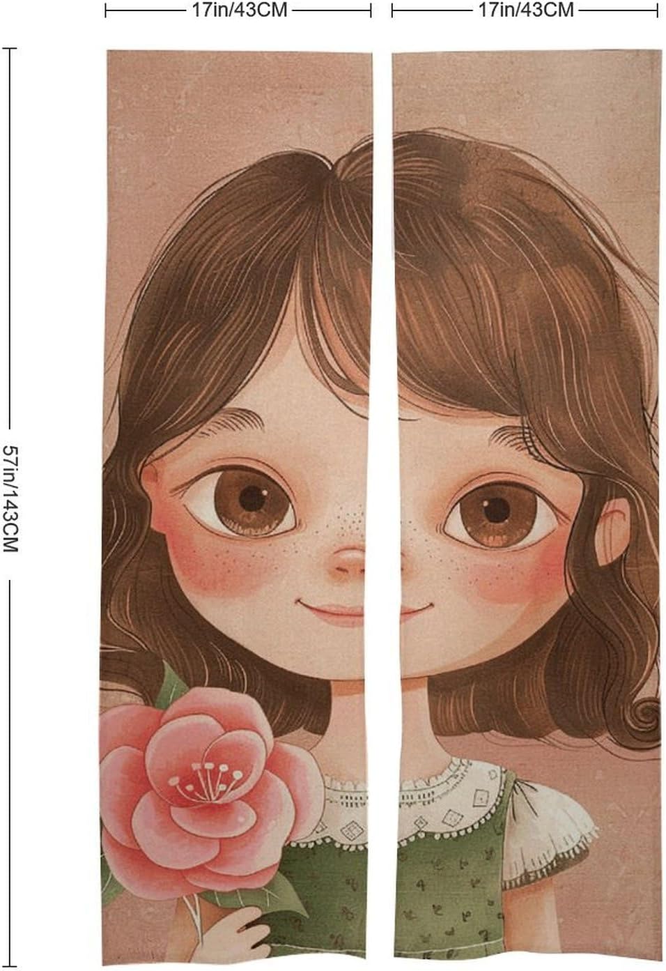 Big Eyes Girl Door Curtain Panel 17x57 Inch Blackout Privacy Divider