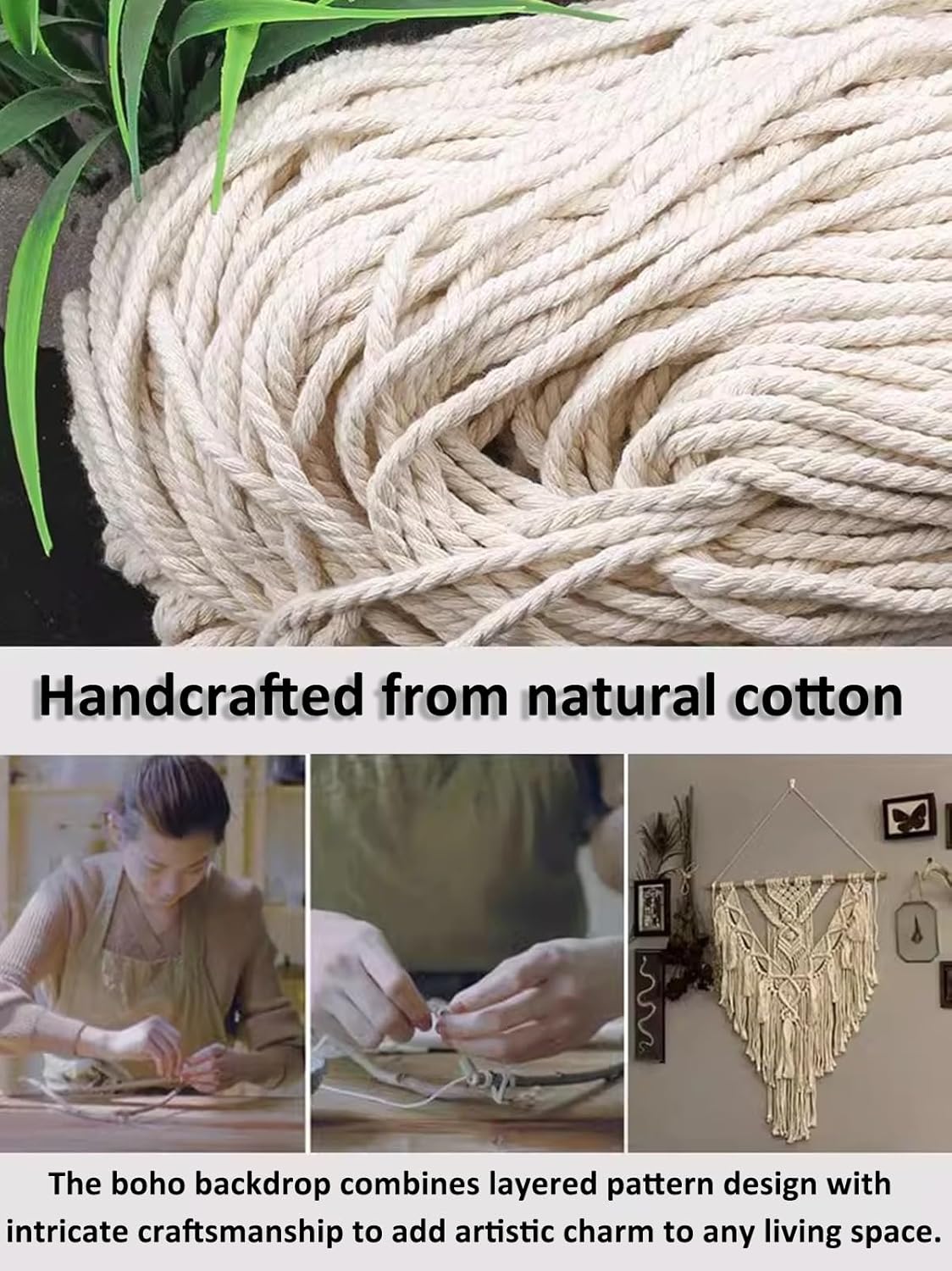 Macrame Curtains for Doorways Handwoven Privacy Panels